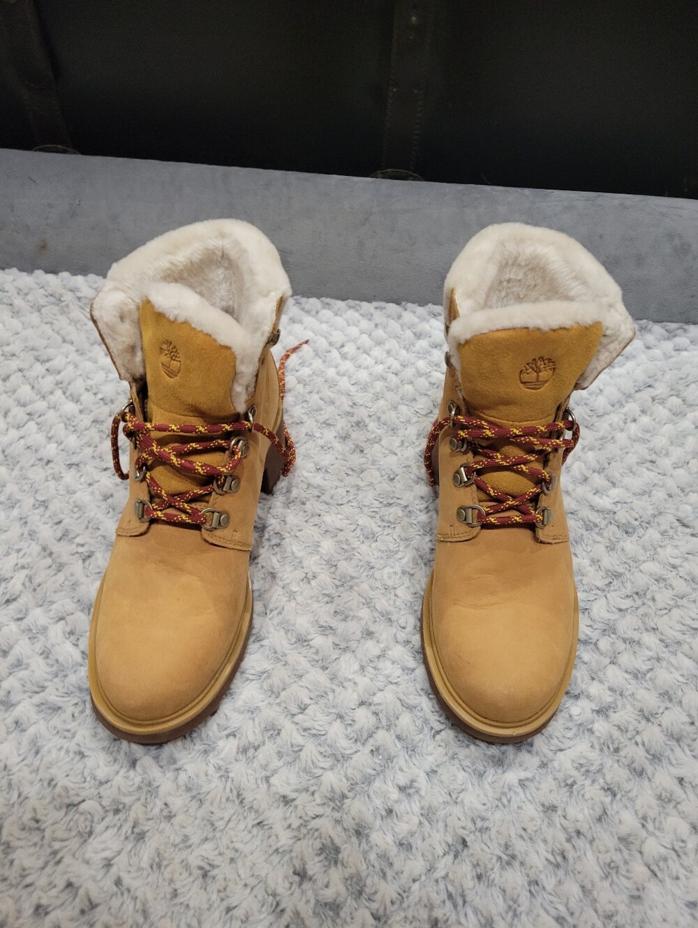 Timberland Wheat Nubuck Fur-Lined Lace-Up Women's Boots